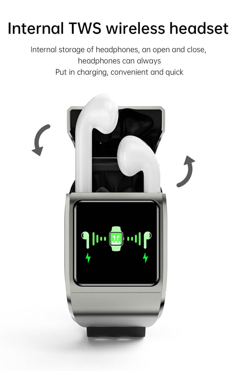 Findtime Smartwatch mit Ohrhörern, Blutdruckmessgerät, Herzfrequenz, Blutsauerstoff