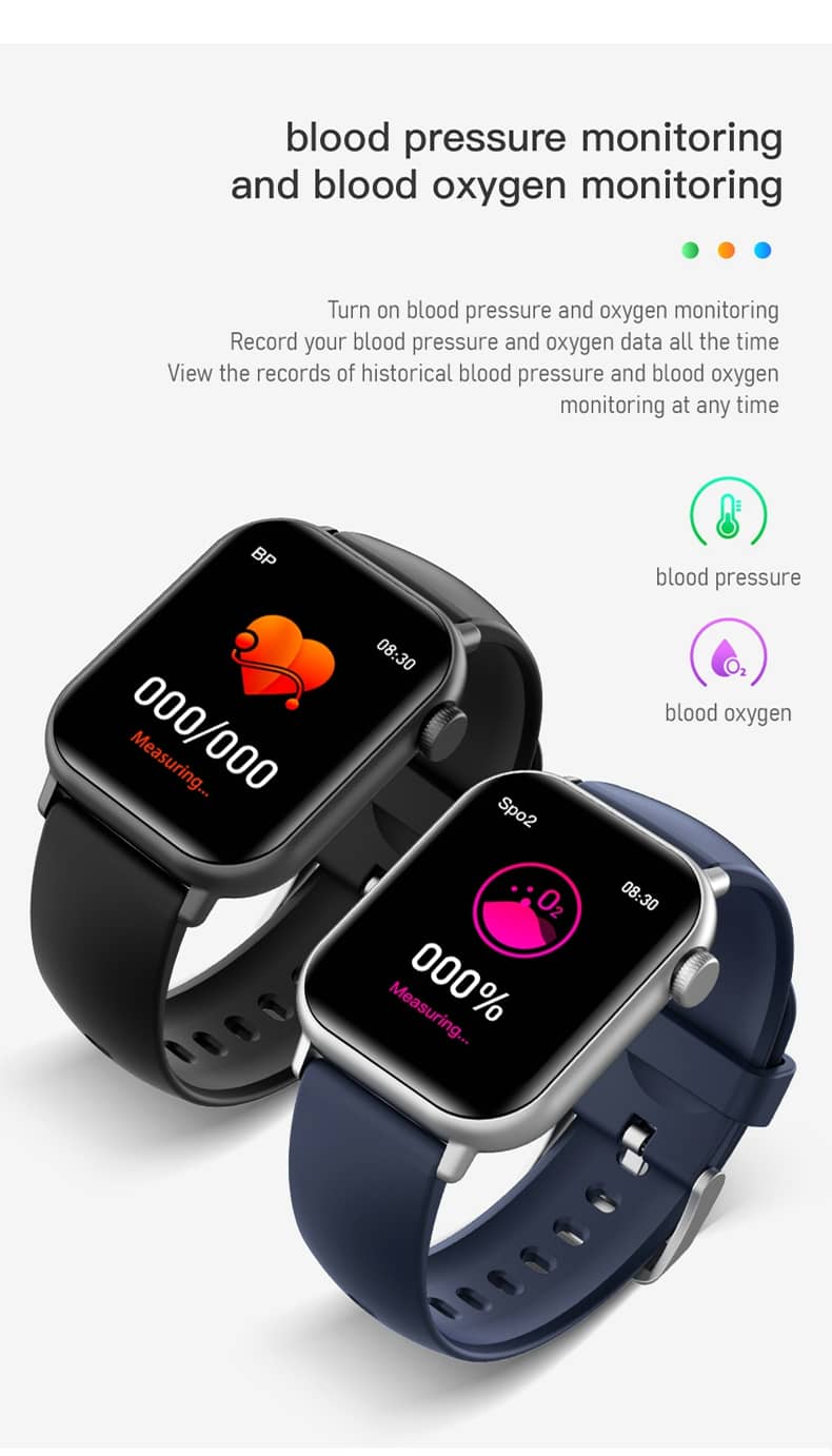 Reloj inteligente Findtime, monitor de presión arterial, temperatura corporal, oxígeno en sangre, frecuencia cardíaca con llamadas Bluetooth