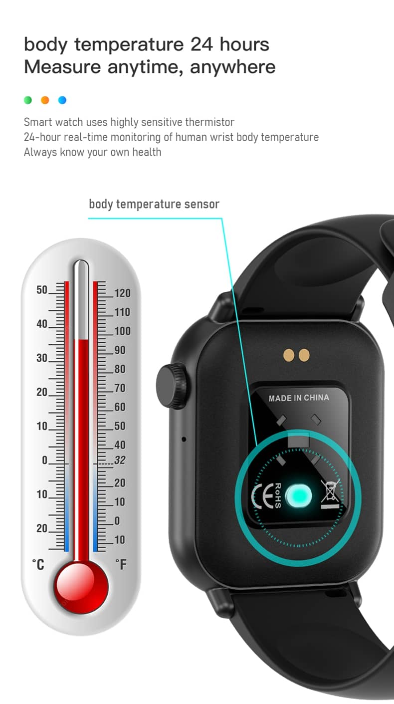 Findtime Smart Watch Blood Pressure Monitor Body Temperature Blood Oxygen Heart Rate with Bluetooth Calling