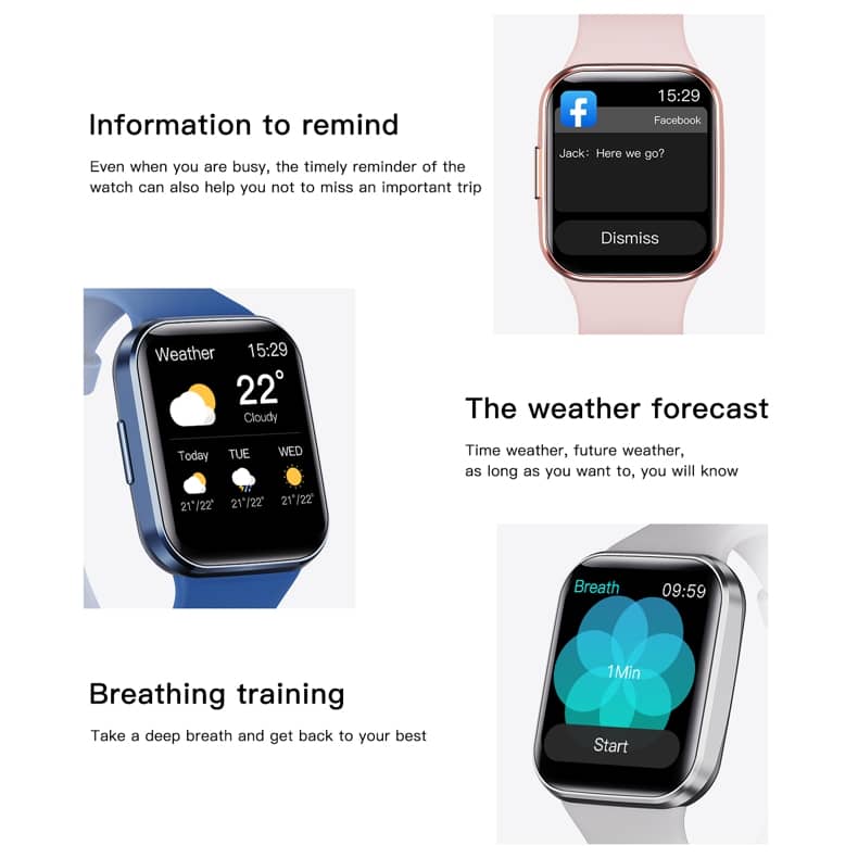 Reloj inteligente Findtime, monitor de presión arterial, frecuencia cardíaca, oxígeno en sangre, temperatura corporal