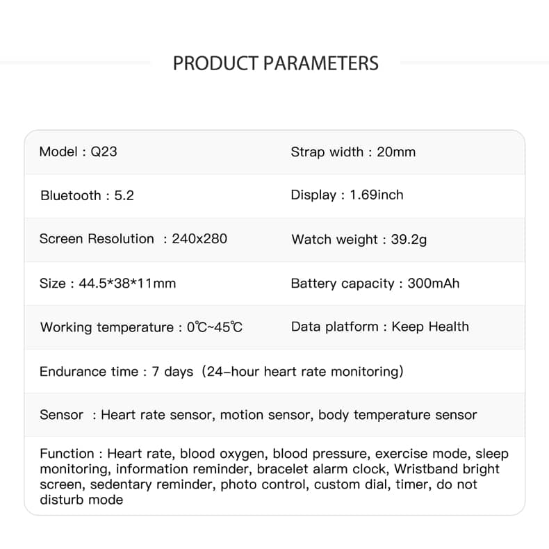 Findtime Smartwatch, Blutdruckmessgerät, Herzfrequenz, Blutsauerstoff, Körpertemperatur