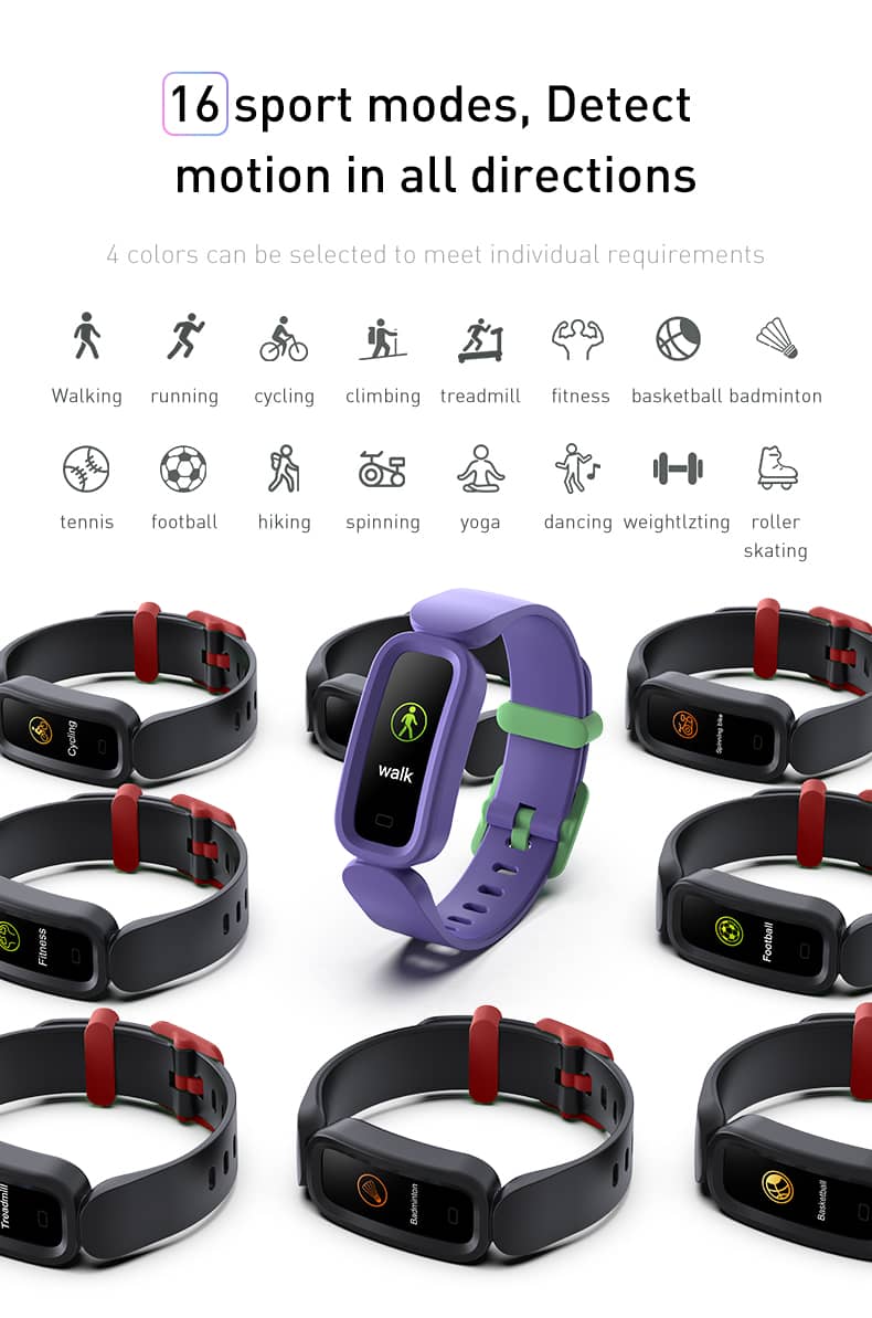 Findtime Kids Fitness Tracker with GPS Track Records IP68 Waterproof Blood Pressure Monitor Heart Rate Blood Oxygen Monitor