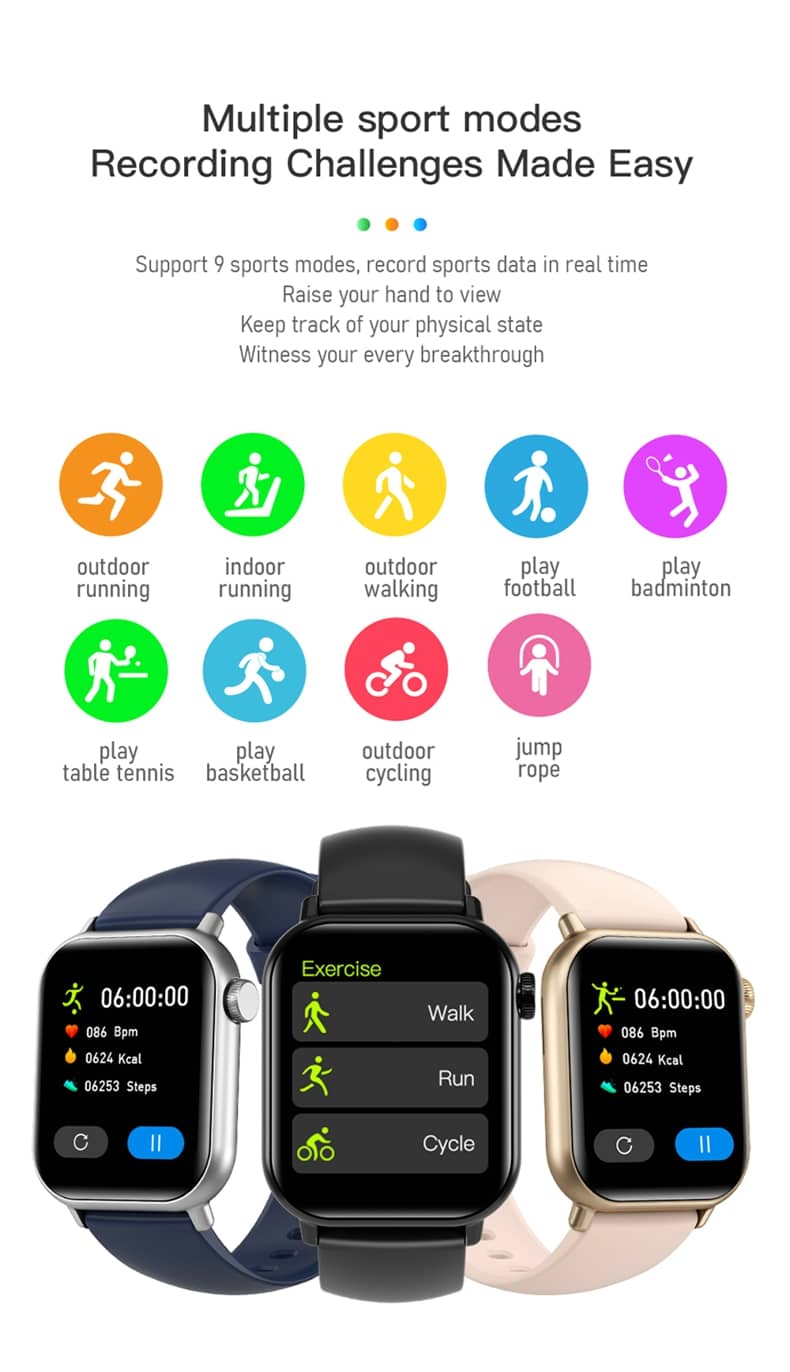 Findtime Smart Watch Blutdruckmessgerät Körpertemperatur Blutsauerstoffgehalt Herzfrequenz mit Bluetooth-Anruf