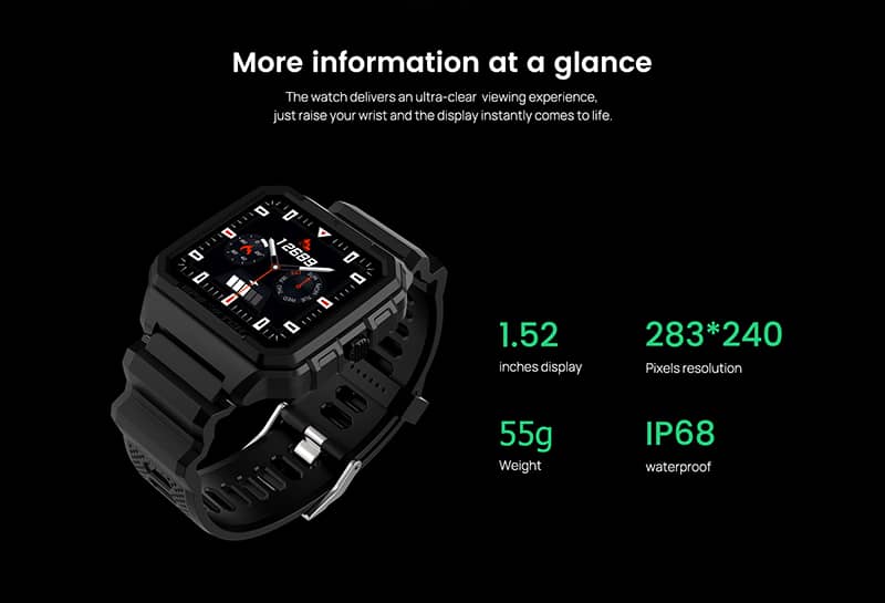 Findtime GPS Smartwatch with 24/7 Heart Rate Monitor Blood Oxygen IP68 Waterproof