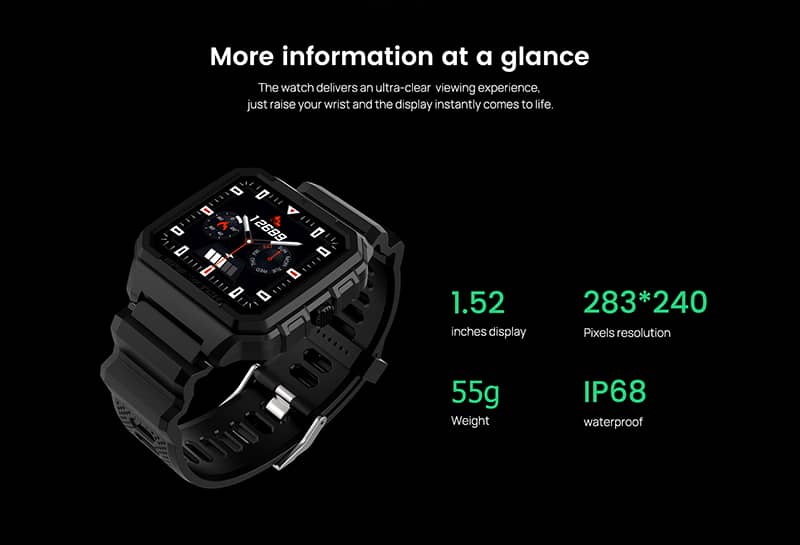 Findtime GPS-Smartwatch mit 24/7-Herzfrequenzmesser, Blutsauerstoff, IP68 wasserdicht