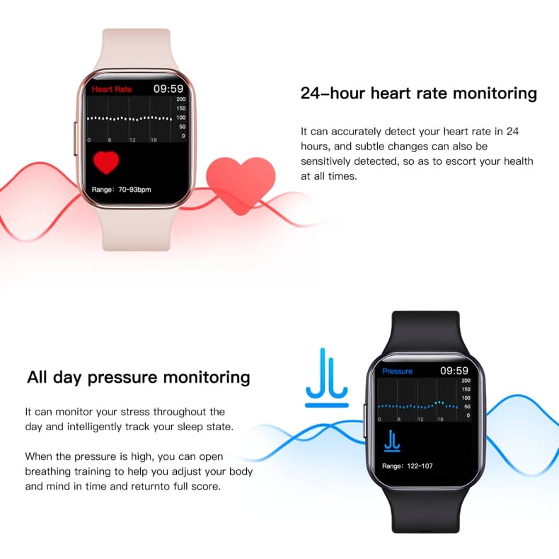 Reloj inteligente Findtime, monitor de presión arterial, frecuencia cardíaca, oxígeno en sangre, temperatura corporal