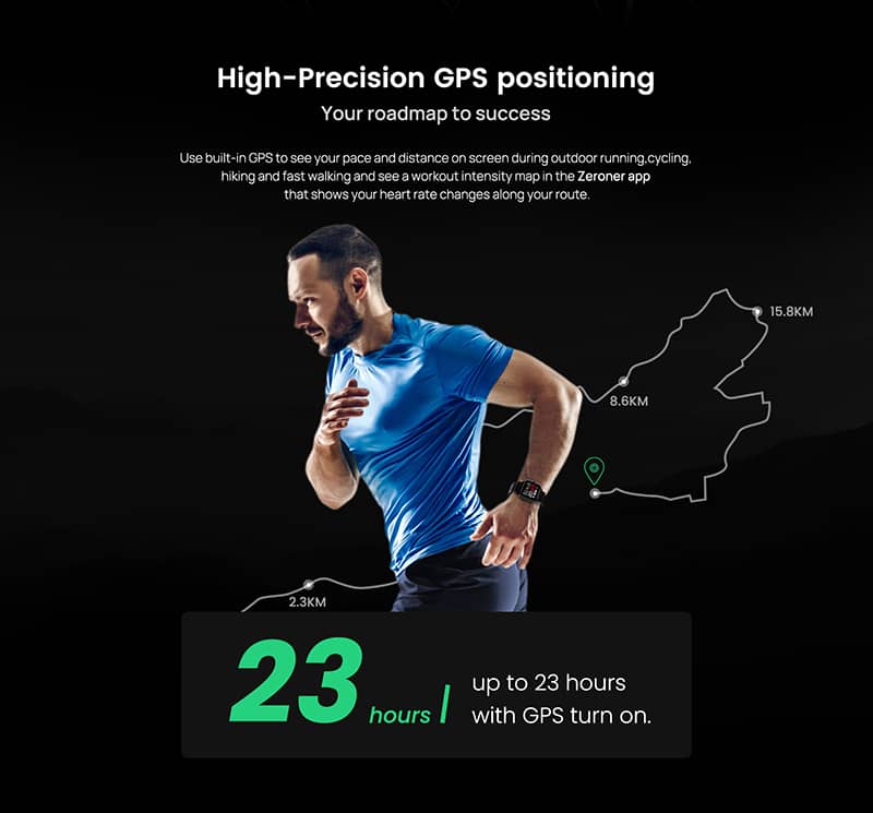 Findtime GPS-Smartwatch mit 24/7-Herzfrequenzmesser, Blutsauerstoff, IP68 wasserdicht