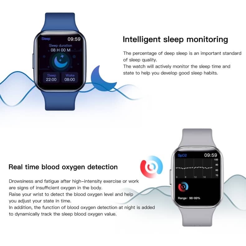 Reloj inteligente Findtime, monitor de presión arterial, frecuencia cardíaca, oxígeno en sangre, temperatura corporal