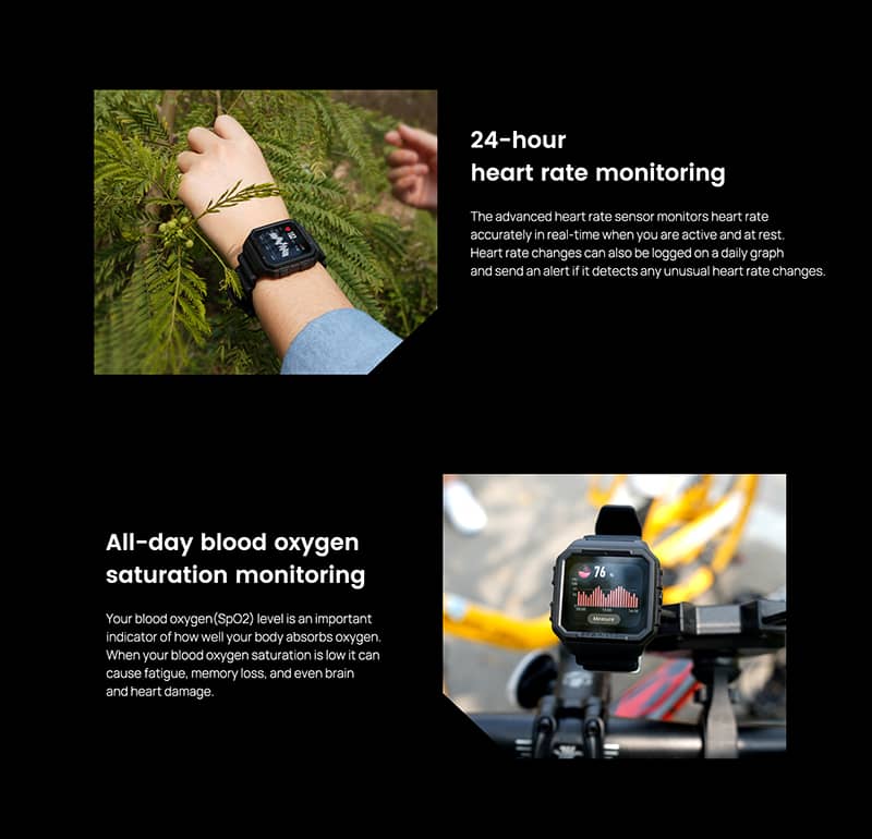 Findtime GPS Smartwatch mit 24/7 Pulsmesser Blutsauerstoff IP68 Wasserdicht