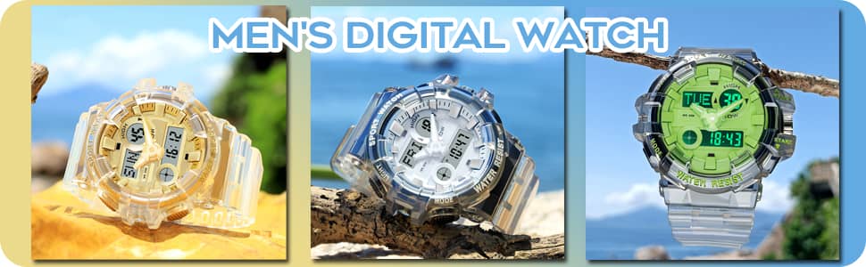 Reloj Digital militar Findtime para hombre, LED táctico, cara grande, diseño transparente, reloj deportivo para exteriores, cronómetro, alarma, resistente al agua