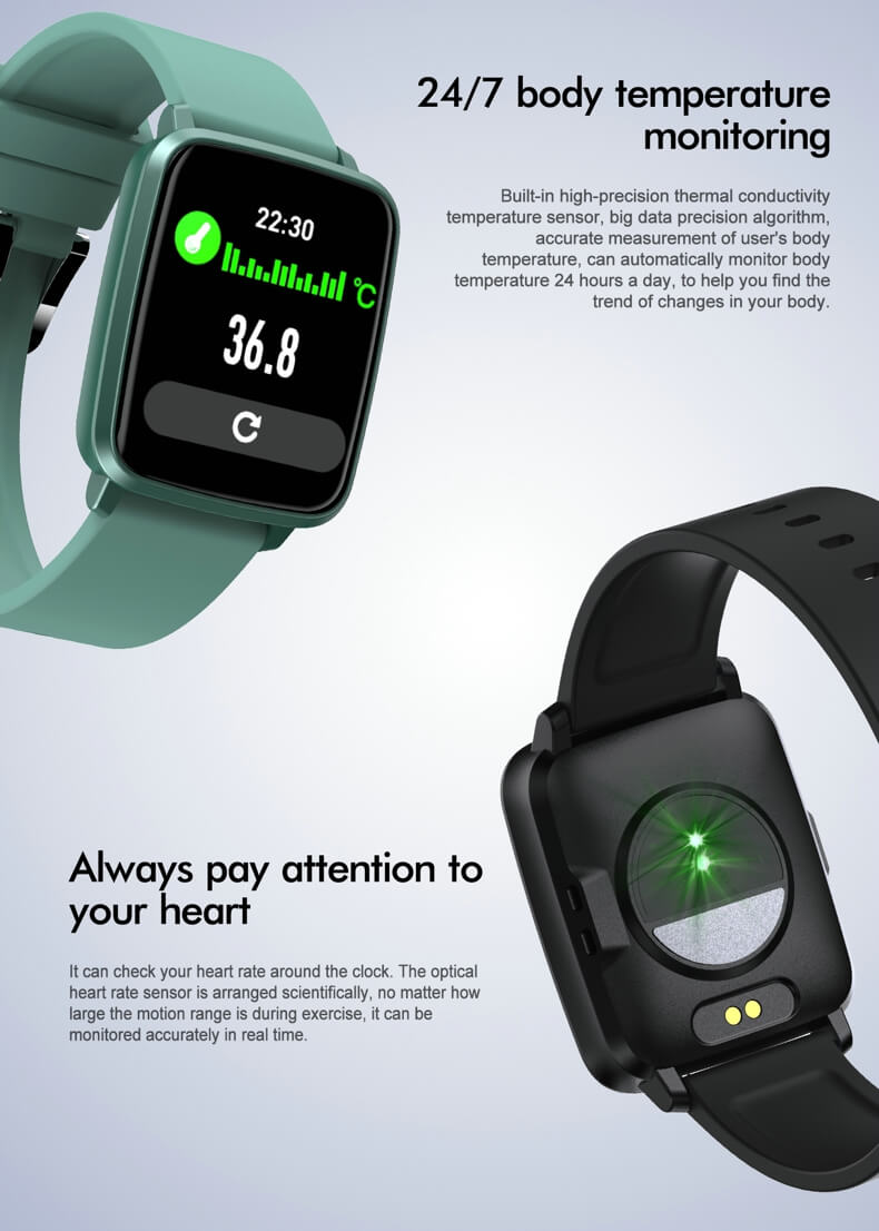 Reloj inteligente Findtime, monitor de presión arterial, frecuencia cardíaca, oxígeno en sangre, temperatura corporal