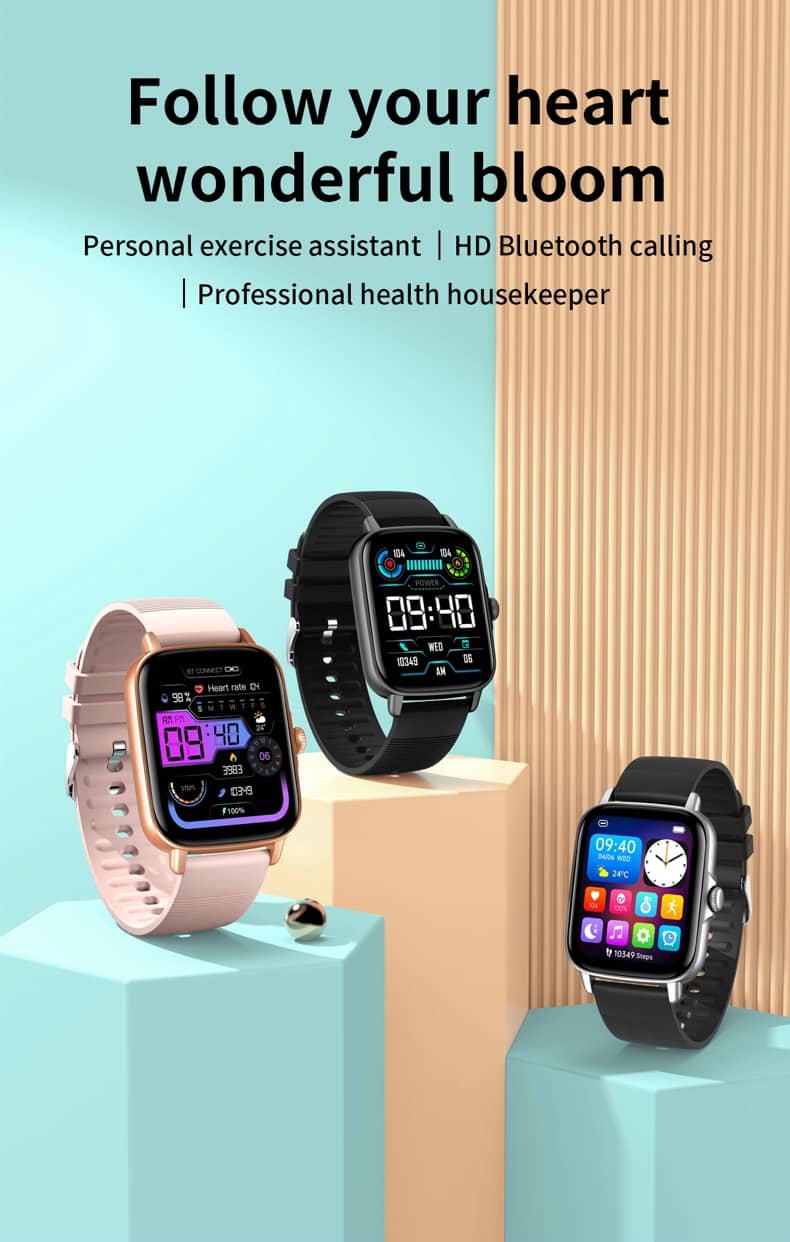 Findtime Blutdruck Smart Watch Herzfrequenz Blutsauerstoff mit Bluetooth Calling