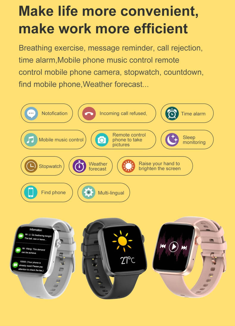 Reloj inteligente Findtime ECG con monitor de frecuencia cardíaca SpO2 Llamadas Bluetooth