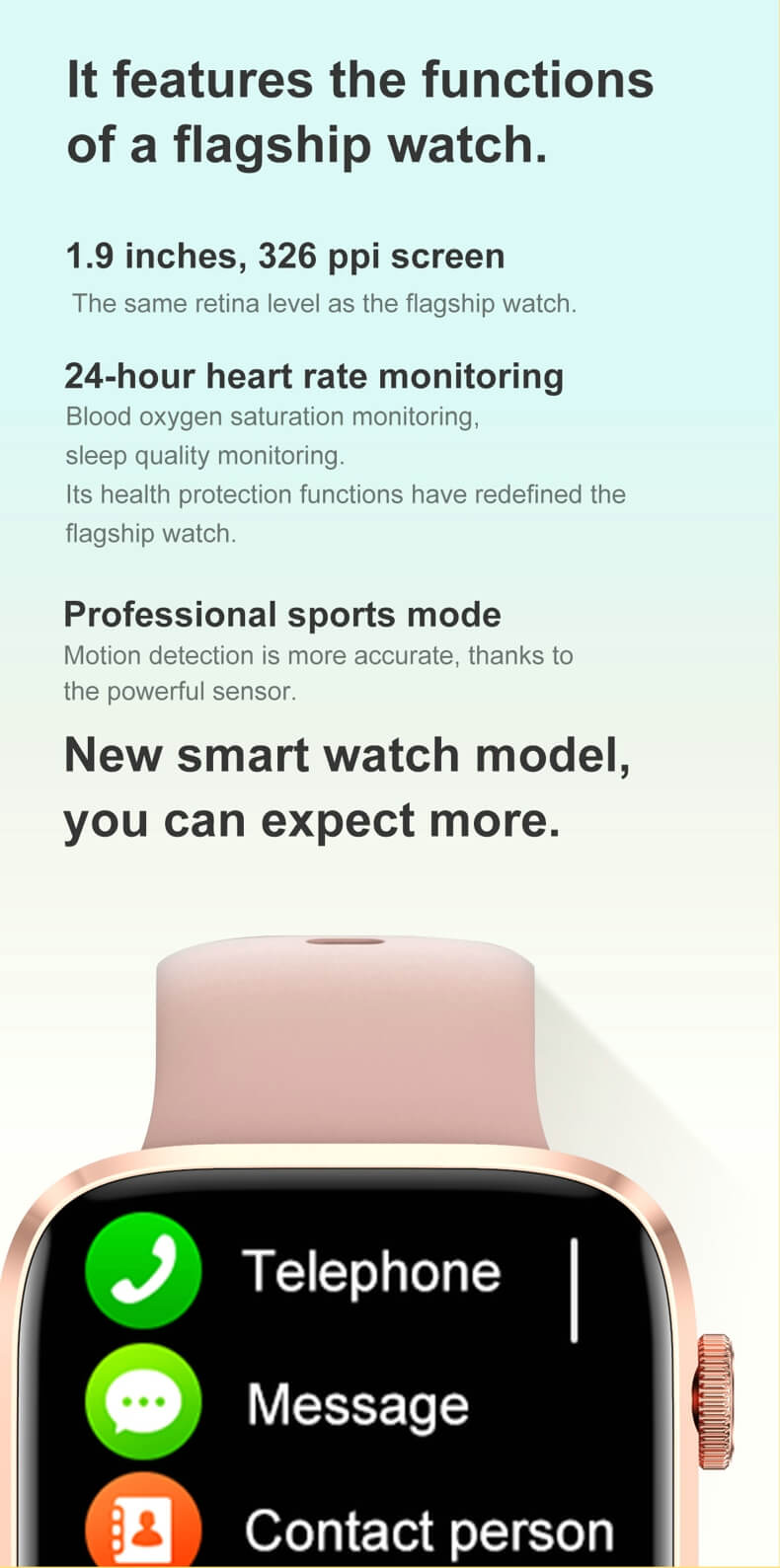 Reloj inteligente Findtime ECG con monitor de frecuencia cardíaca SpO2 Llamadas Bluetooth