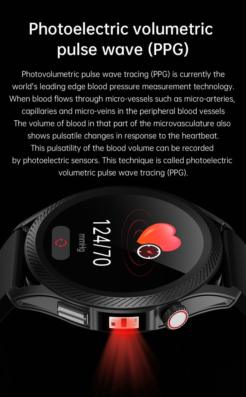 Reloj inteligente Findtime con presión arterial, frecuencia cardíaca, monitor SpO2, temperatura corporal