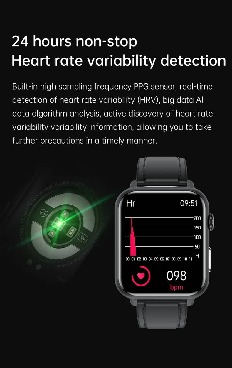 Reloj inteligente Findtime ECG, monitor de presión arterial, temperatura corporal, frecuencia cardíaca, oxígeno en sangre