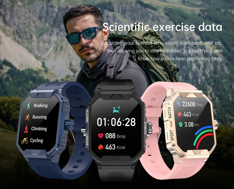 Findtime Blutdruckmessgerät, Smartwatch mit Herzfrequenz-Blutsauerstoff-Bluetooth-Anruf