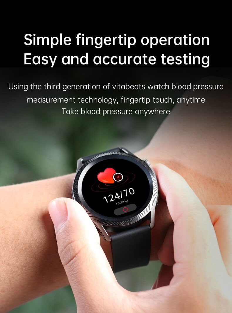 Reloj inteligente Findtime con presión arterial, frecuencia cardíaca, monitor SpO2, temperatura corporal