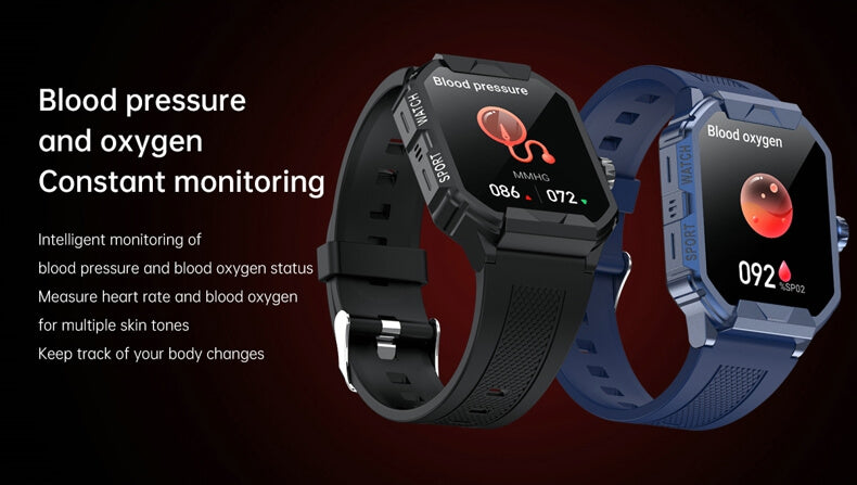 Findtime Blutdruckmessgerät Smart Watch mit Herzfrequenz-Blutsauerstoff-Bluetooth-Anruf