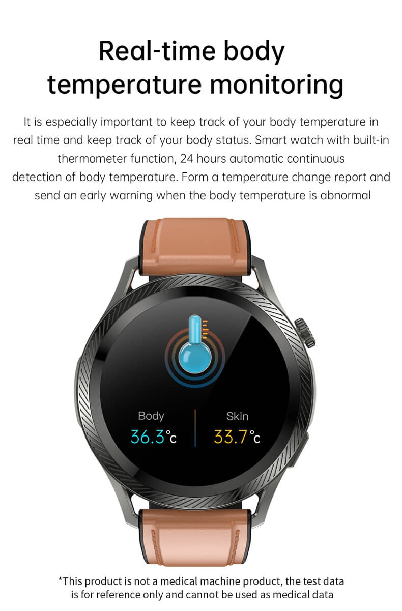 Reloj inteligente Findtime con presión arterial, frecuencia cardíaca, monitor SpO2, temperatura corporal