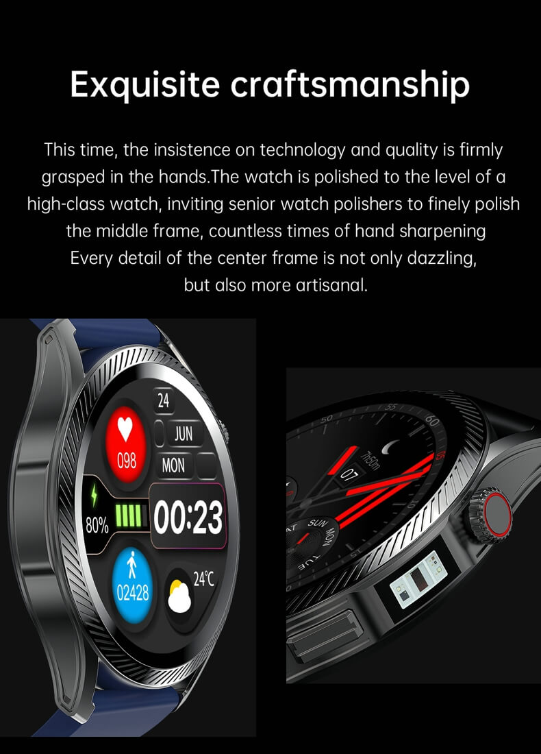 Findtime Smart Watch mit Blutdruck-Herzfrequenz-SpO2-Monitor Körpertemperatur