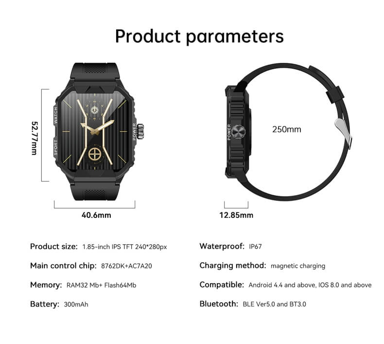 Findtime Blutdruckmessgerät, Smartwatch mit Herzfrequenz-Blutsauerstoff-Bluetooth-Anruf