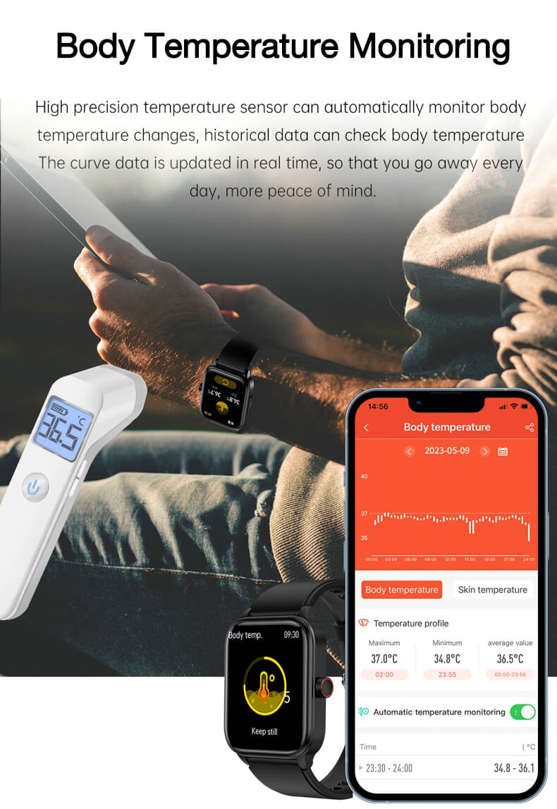 Smartwatch überwacht die Körpertemperatur