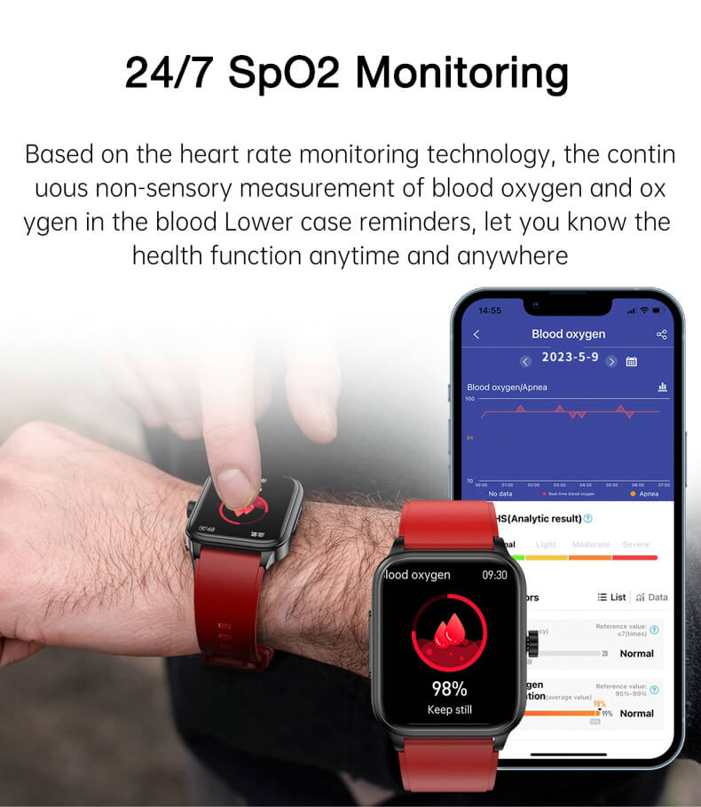 smartwatch with blood oxygen monitor