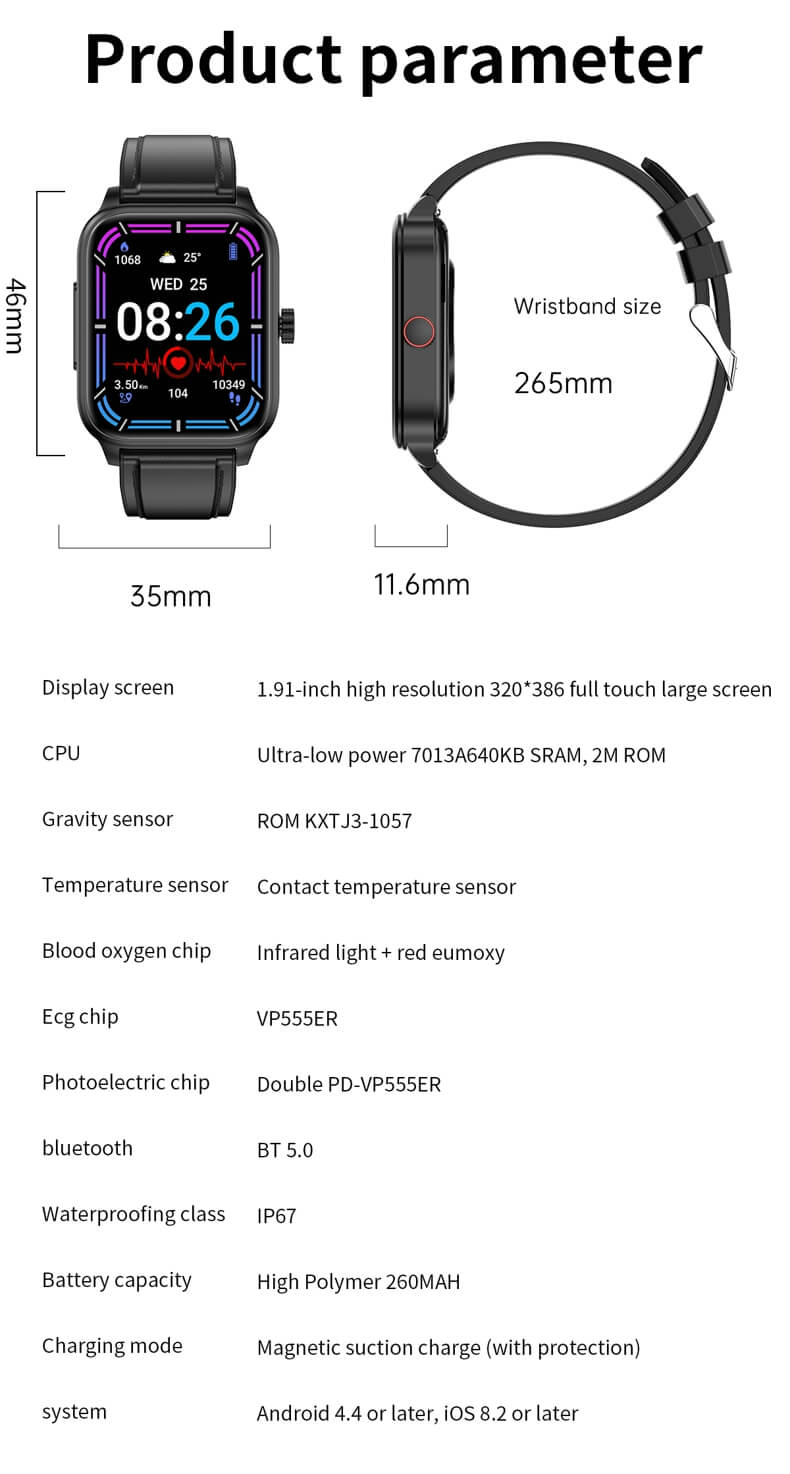 especificación de reloj inteligente