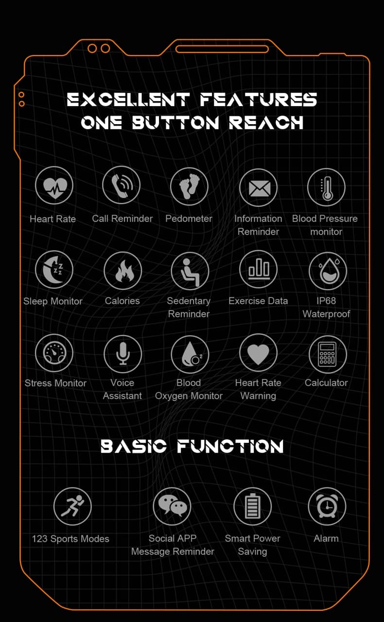 Reloj inteligente resistente Findtime con multifunción