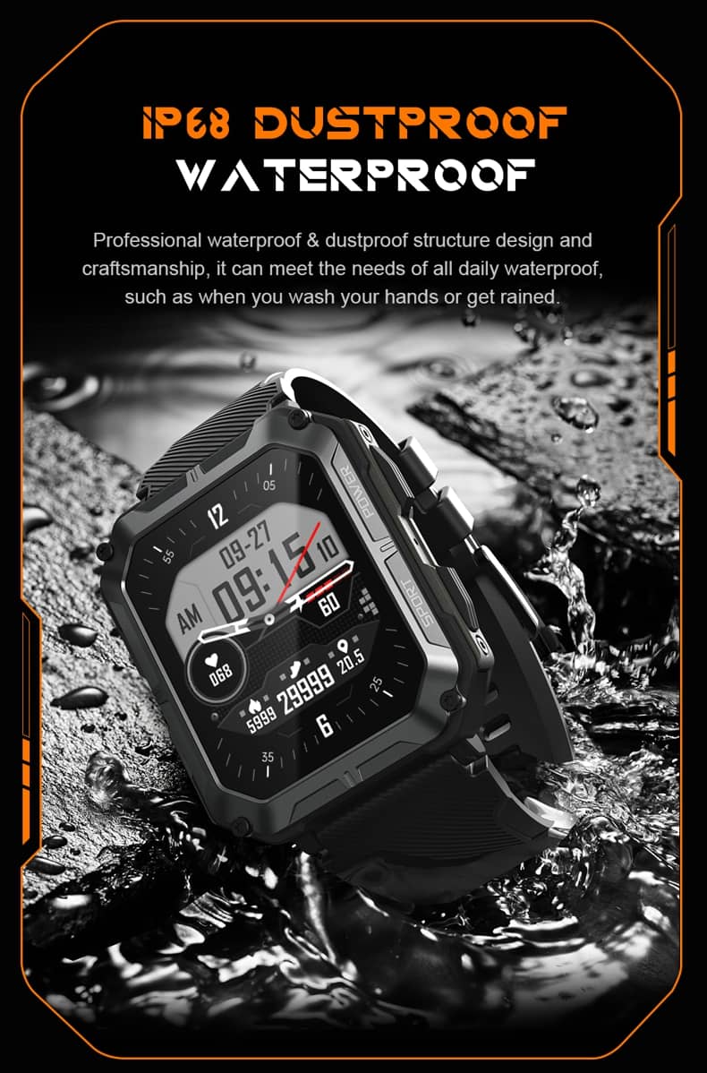 IP68 Waterproof rugged smartwatch