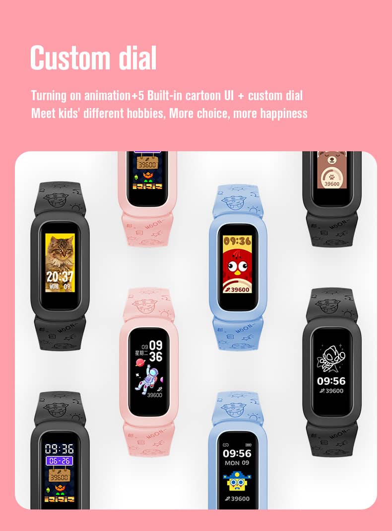 Findtime Kids Smart Watch IP68 Waterproof Heart Rate Monitor Blood Oxygen Body Temperature