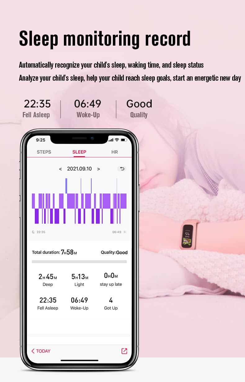 Findtime Kinder-Smartwatch, IP68, wasserdicht, Herzfrequenzmesser, Blutsauerstoff, Körpertemperatur