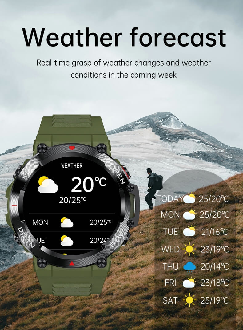 Findtime Militär-Smartwatch mit Blutdruck-Herzfrequenz-Blutsauerstoffmonitor Bluetooth-Anrufen im Freien