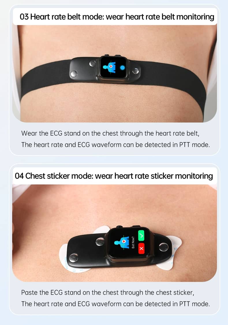 Findtime EKG-Smartwatch mit Blutdruckmessgerät, Körpertemperatur, Blutzucker, Herzfrequenz, Blutsauerstoff