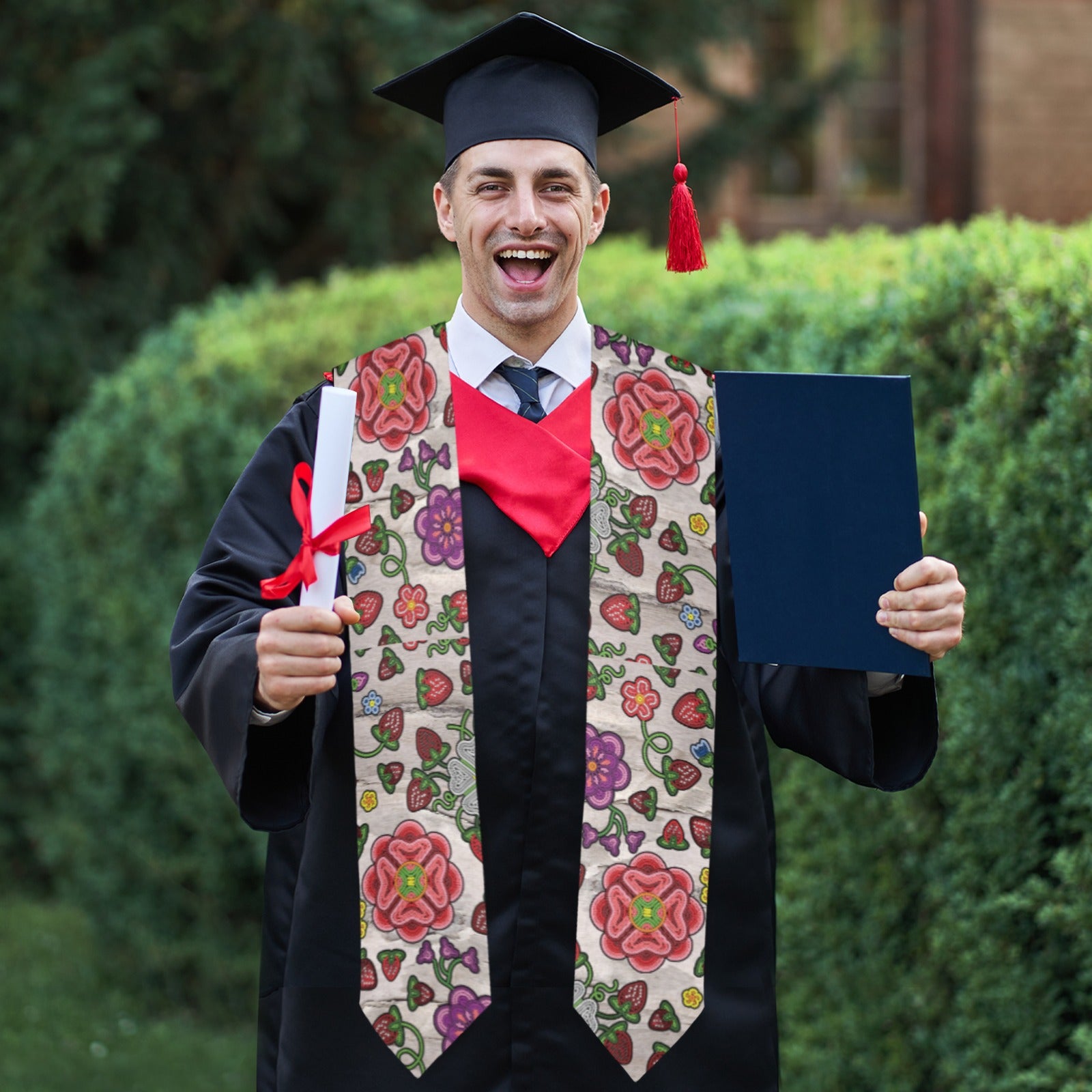 Berry Pop Bright Birch Graduation Stole