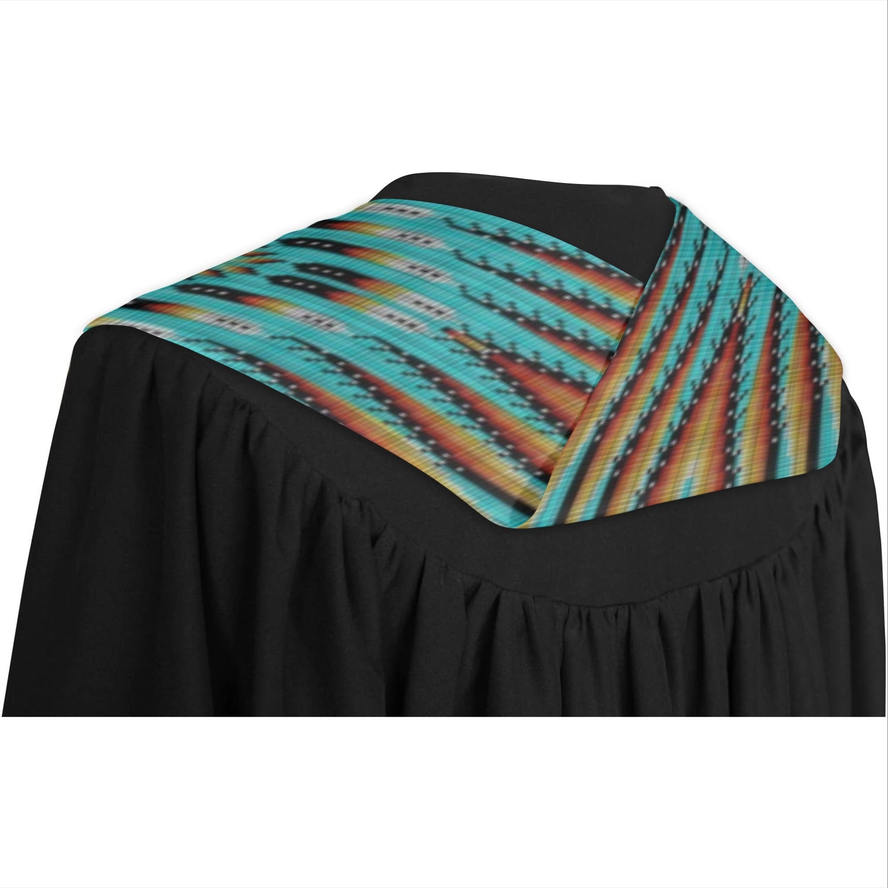 Fire Feather Turquoise Graduation Stole