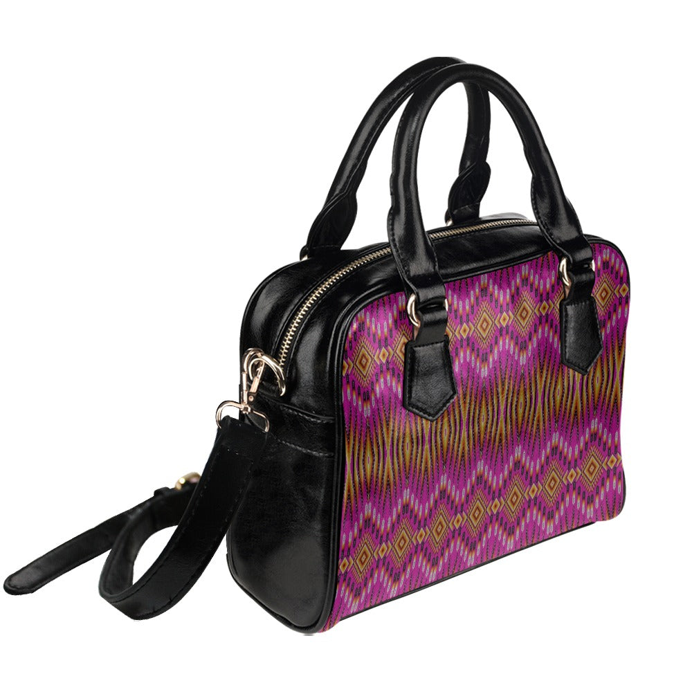 Fire Feather Pink Shoulder Handbag