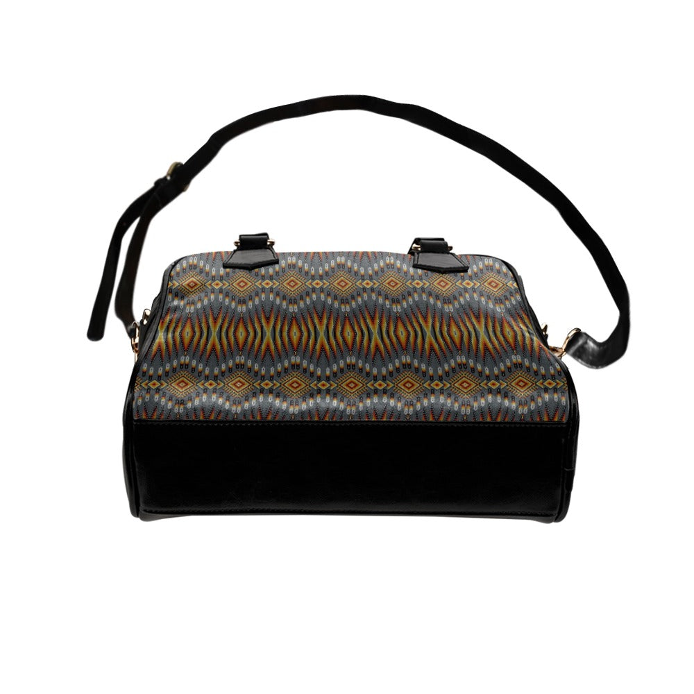 Fire Feather Grey Shoulder Handbag