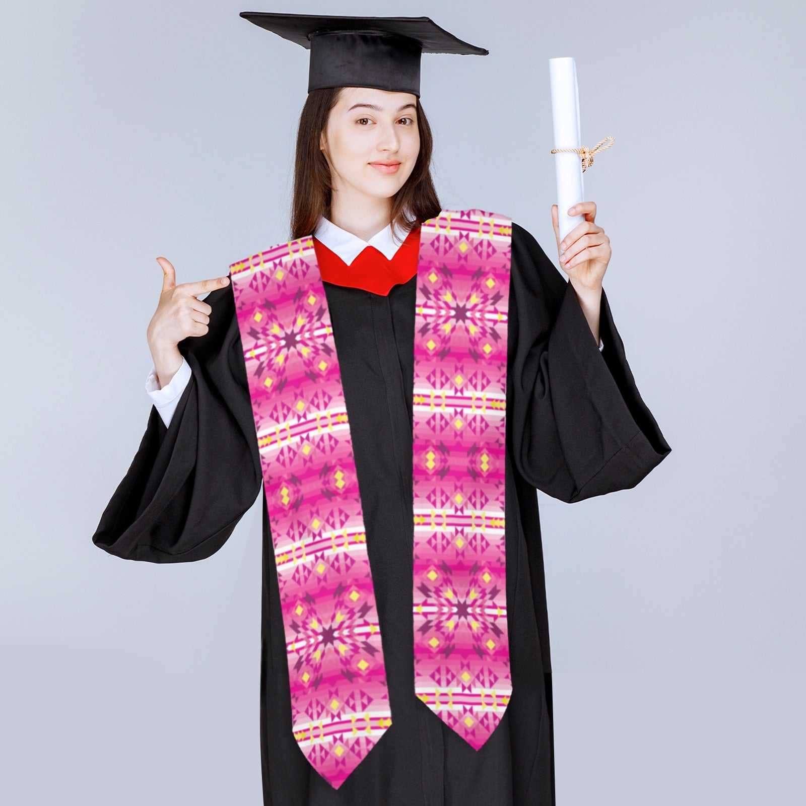 Pink Star Graduation Stole