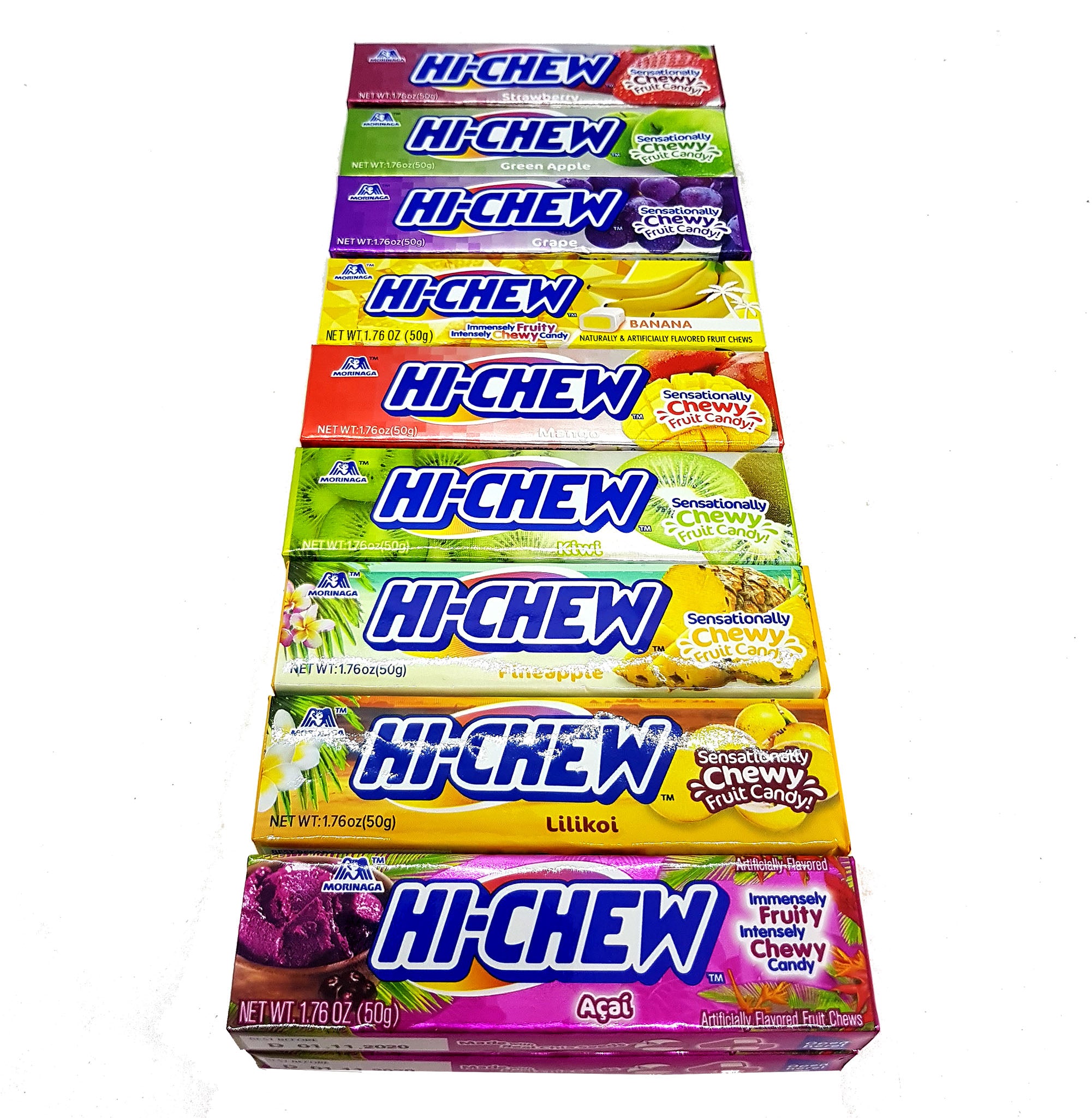 Hi-Chew Stick Chewy Fruit Candy by Morinaga 9 Assorted Flavors (Pack of 9)