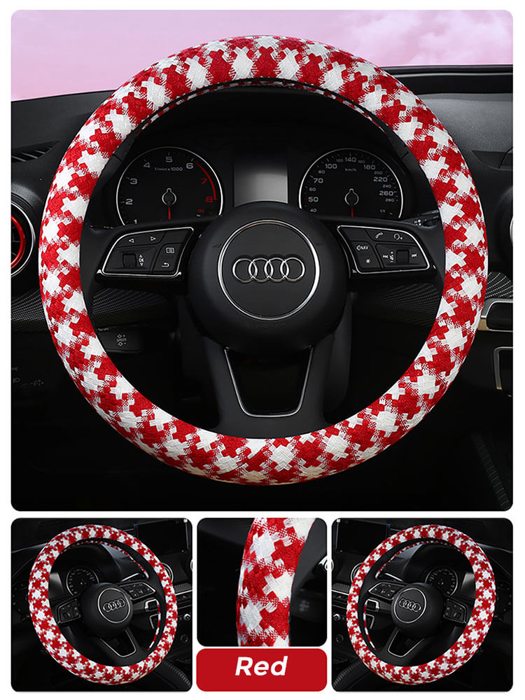 houndstooth-steering-wheel-cover