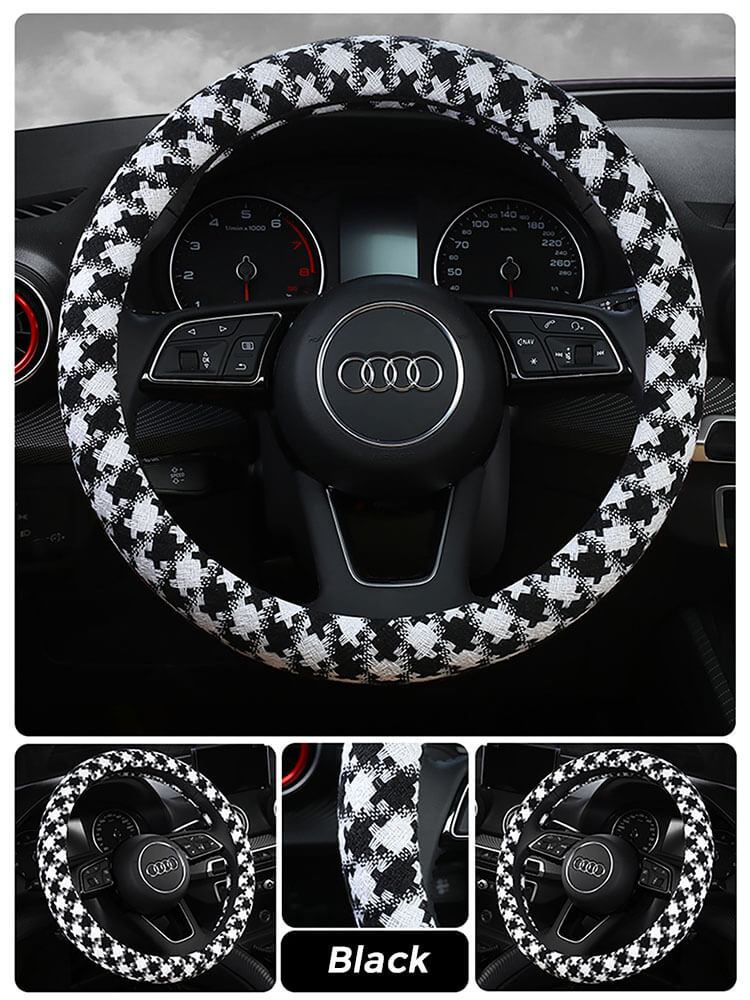 houndstooth-steering-wheel-cover