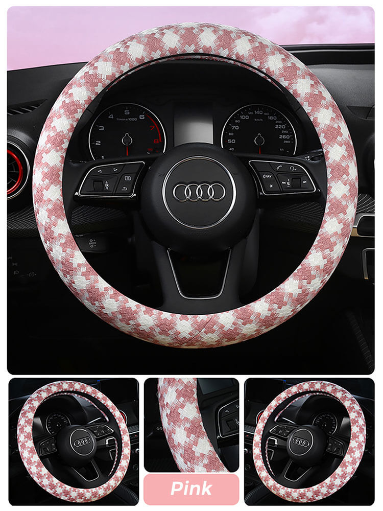 houndstooth-steering-wheel-cover-pink