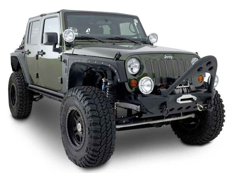 SMITTYBILT  SRC Front Stinger Bumper, Textued Black for 07-18 Jeep Wrangler JK & JK Unlimited