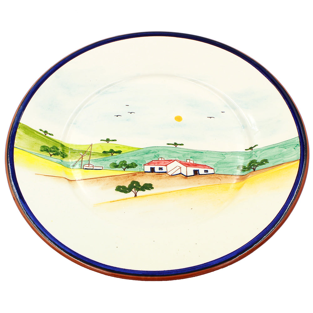 Hand-painted Portuguese Pottery Clay Terracotta Wall Plate