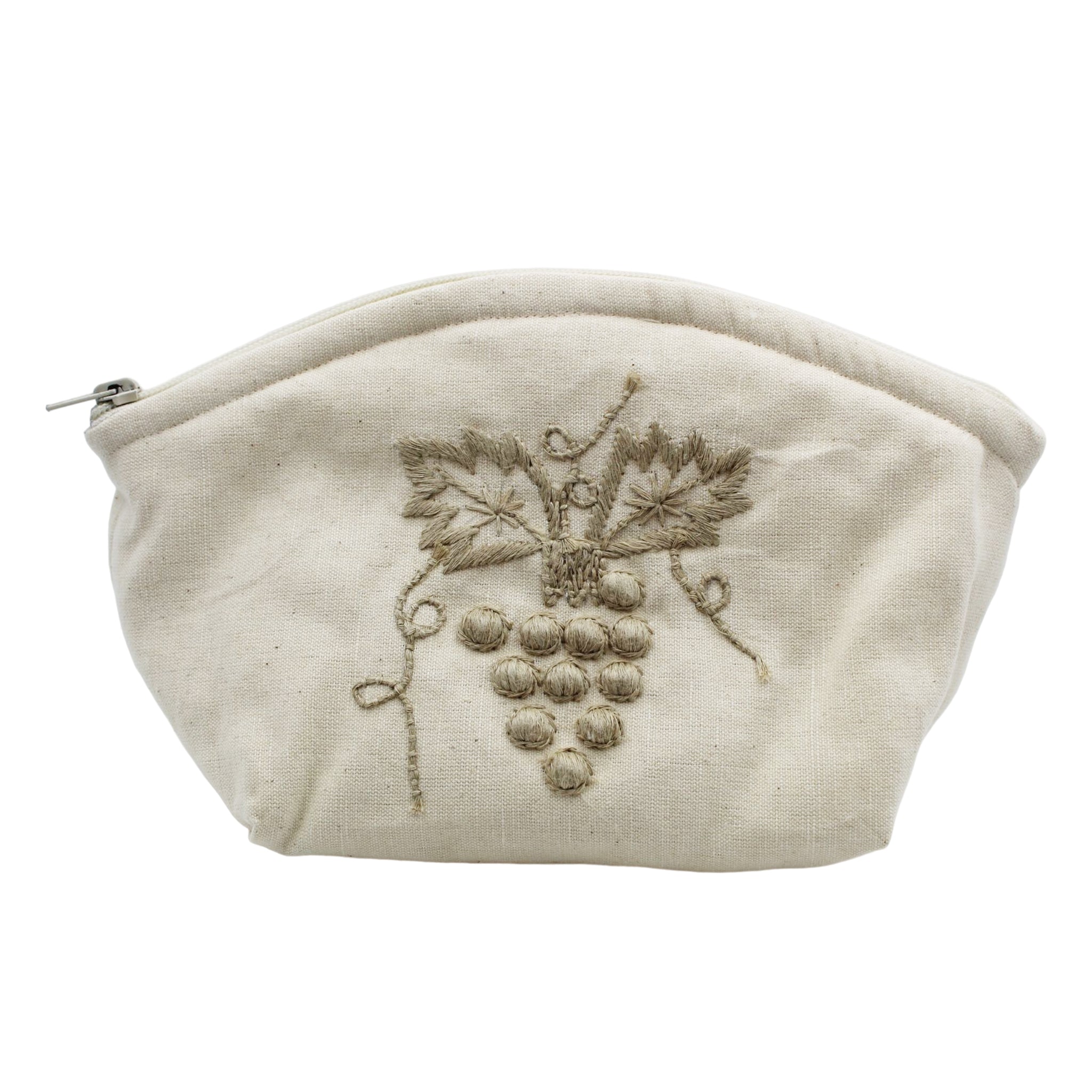 Grape Linen Cosmetic/Toiletry Bag