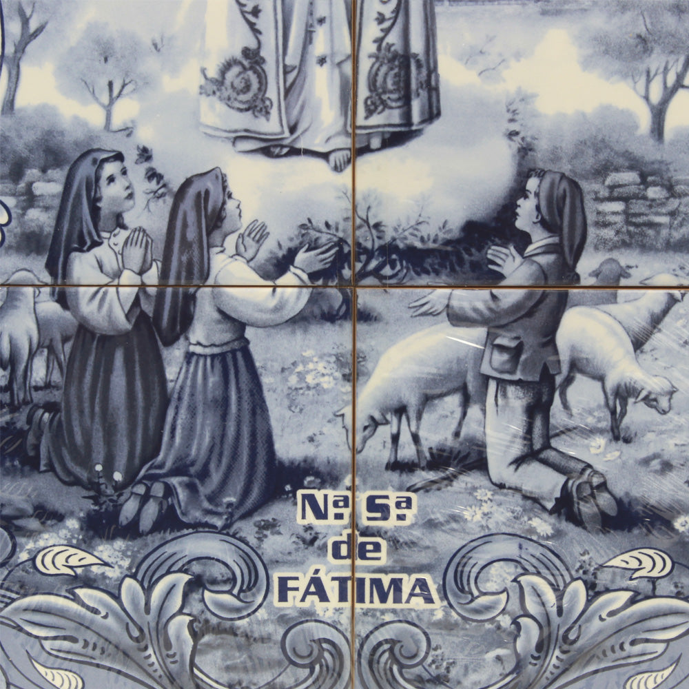 Our Lady of Fatima Apparition Portuguese Ceramic Tile Art Wall Panel Mural Decor