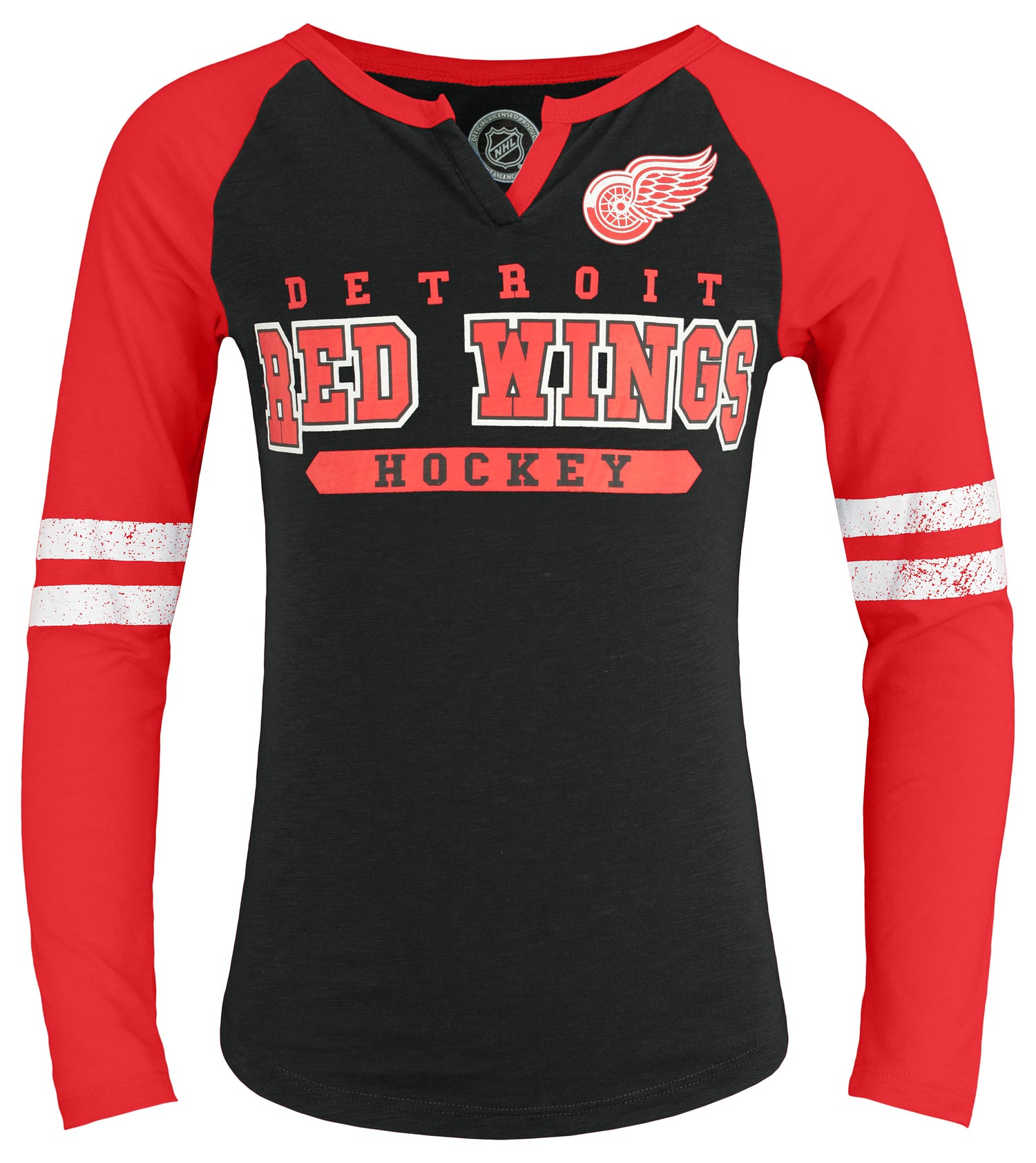 Outerstuff NHL Youth Girls (4-14) Detroit Red Wings Long Sleeve Slub Top