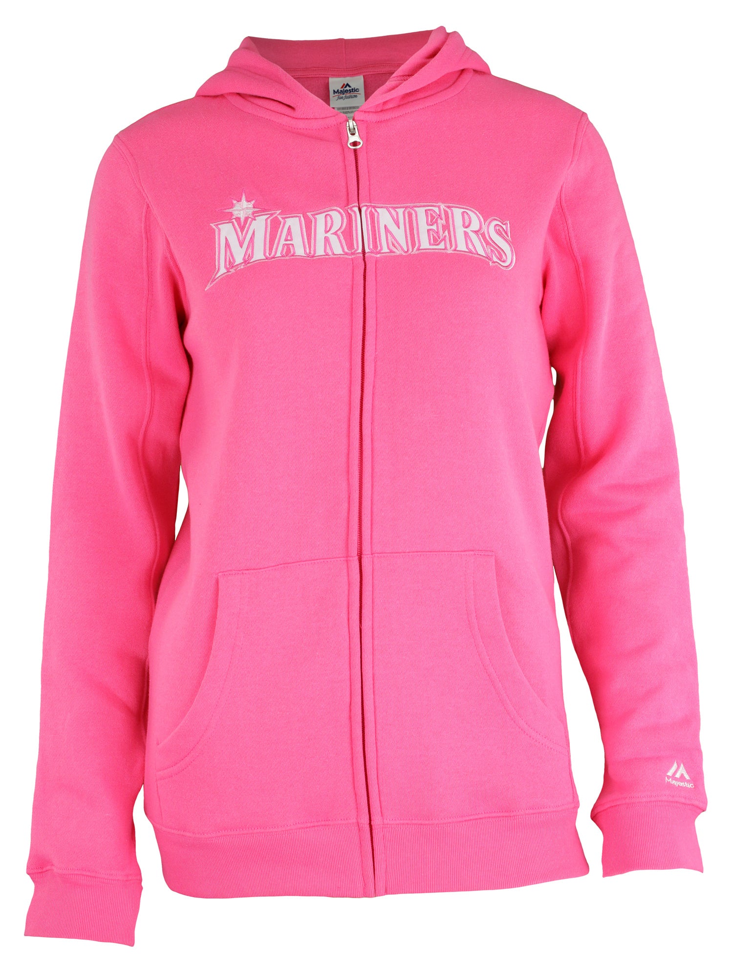 Outerstuff MLB Youth Girls (7-16) Seattle Mariners Shutout Full Zip Hoodie, Pink